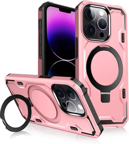 Vista 9 de Funda protectora completa para iPhone 13 Pro de 6.1 pulgadas, compatible con MagSafe, soporte invisible integrado y soporte de anillo, grado MIL
