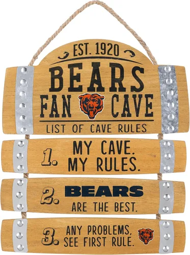 Vista 8 de FOCO Letrero colgante de pared con logotipo de equipo de la NFL