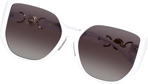 Vista 5 de Versace VE4449D 31411 - Gafas de sol para mujer, color blancogris, forma cuadrada, 2.283 in, Blanco