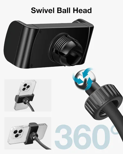 Vista 6 de InnoGear Bandeja de soporte para micrófono, bandeja de soporte para micrófono con soporte para teléfono, abrazadera ajustable en estante de 10.6 x