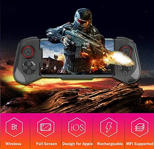 Vista 8 de Megadream Controlador de juegos móvil para iPhone, iOS, Android, PC, mando inalámbrico Gamepad para iPhone 141312X, iPad, MacBook, Samsung Galaxy