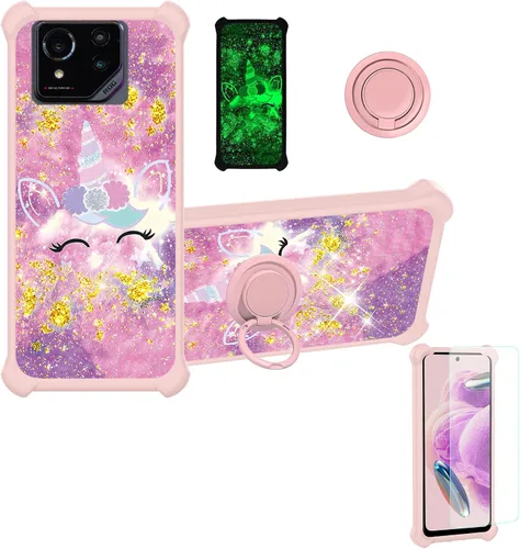 Vista 118 de jioeuinly JSF-DJS - Funda compatible con Nothing Phone 2a con protector de pantalla de vidrio templado, policarbonato duro + silicona suave, soporte