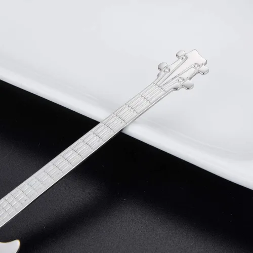Vista 9 de Juego de cucharas de guitarra de acero inoxidable, cucharas de café Demitasse para expreso, 5 unidades Solike