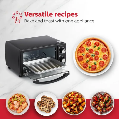 Vista 6 de Holstein Housewares Horno Tostador de Mostrador de 4 Rebanadas con Temporizador de 60 Minutos Incluye Bandeja y Rejilla de Alambre, Perfecto