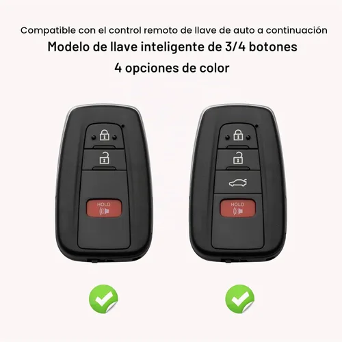 Vista 5 de Funda para llavero Toyota con 3 botones para 4Runner CHR Corolla Hatchback Prius RAV4