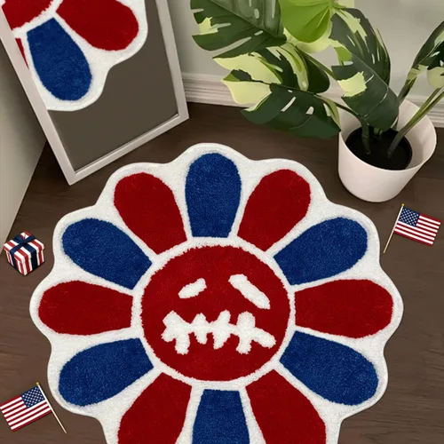 Vista 18 de Trippy Alfombra de Cara Feliz Alfombras Geniales Tufted de Secado Rápido Tapetes de Baño para Baño Antideslizantes Tapete de Baño Absorbente de Agua