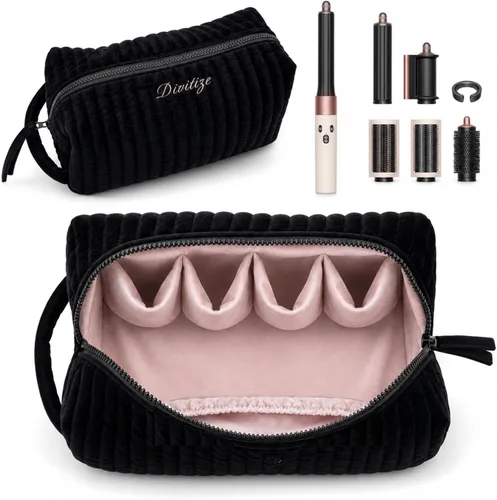 Vista 10 de Divitize Bolsa de viaje para herramientas para el cabello compatible con Dyson Airwrap Travel Case, se adapta a la bolsa de secador de pelo Peluche