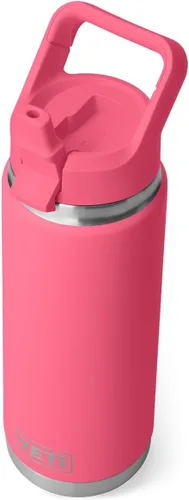 Vista 35 de YETI Rambler Botella de 26 onzas, aislada al vacío, de acero inoxidable, con tapa de popote a juego Rojo rescate