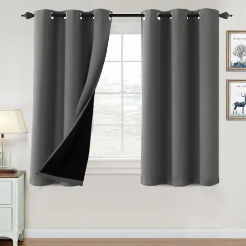 Vista 154 de H.VERSAILTEX Cortinas 100% de opacidad para dormitorio, con aislamiento térmico, cortinas opacas de 63 pulgadas de largo, cortinas de bloqueo