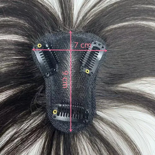 Vista 2 de Anemone Extensiones de cabello humano de encaje tejido a mano con clip en extensiones naturales brasileñas para mujer, cubierta recta para pérdida 7