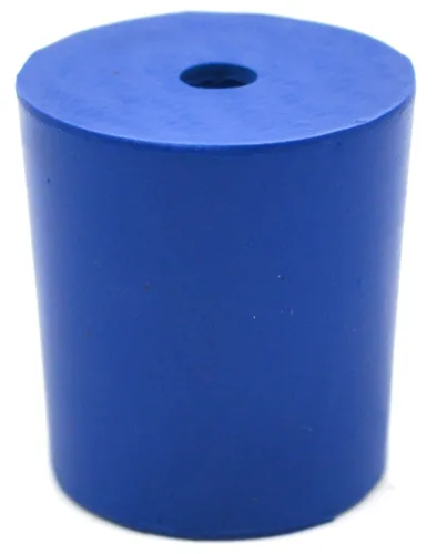 Vista 2 de 10 tapones de neopreno, 1 agujero - azul - Tamaño: 0.906 in inferior, 1.024 in superior, 1.102 in de longitud - Adecuado para uso con petróleo