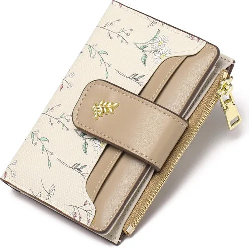 Vista 18 de GAEKEAO Billeteras pequeñas para mujer, con bloqueo RFID, de cuero, plegable, con cremallera, bolsillo para tarjetas de crédito, con ventana