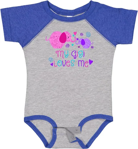 Vista 26 de inktastic My Gigi Loves Me - Body lindo de elefantes para bebé 0020 Blanco