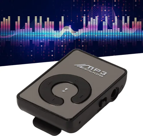 Vista 2 de Reproductor de MP3, mini reproductor de música con ranura para tarjeta de memoria, reproductor de música HiFi portátil, diseño de clip trasero