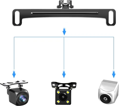 Vista 4 de Pixelman Soporte Universal para Cámara de Visión Trasera de Coche y Placa de Matrícula, Montura de Cámara de Respaldo Mejorada de Acero Inoxidable