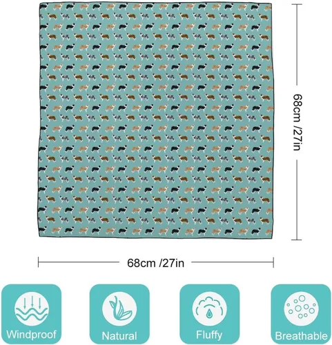 Vista 2 de Border Collies - Pañuelos cuadrados para la cabeza, para el cuello, envoltura de seda para mujer, 27 pulgadas
