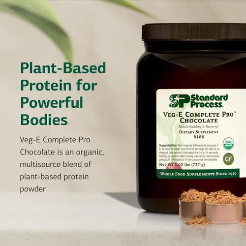 Vista 3 de Standard Process Veg-E Complete Pro - Proteína en polvo orgánica a base de plantas para construcción muscular y recuperación - Apoya el cabello