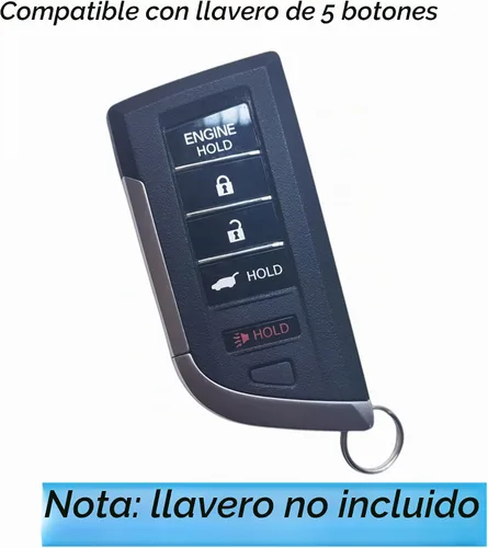 Vista 2 de 2 piezas de funda de llave inteligente de silicona para control remoto Acura RDX MDX Integra A-spec 2022 2023 2024 con 5 botones (negro)