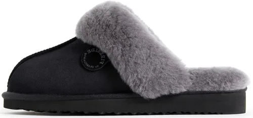 Vista 2 de Dearfoams Fireside Sydney Pantuflas anchas de piel de oveja para mujer, para interiores y exteriores