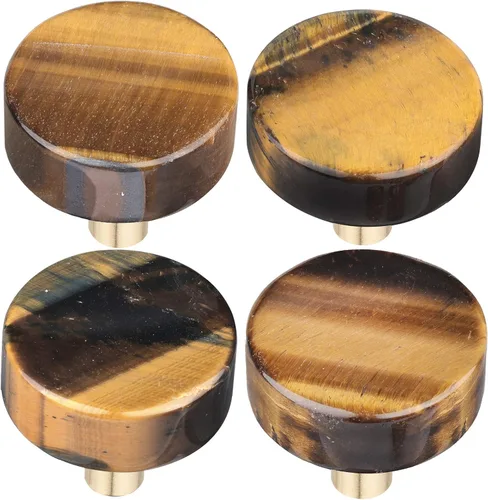 Vista 8 de mookaitedecor 4 pomos de cajón de obsidiana negra para armario de tocador Negro