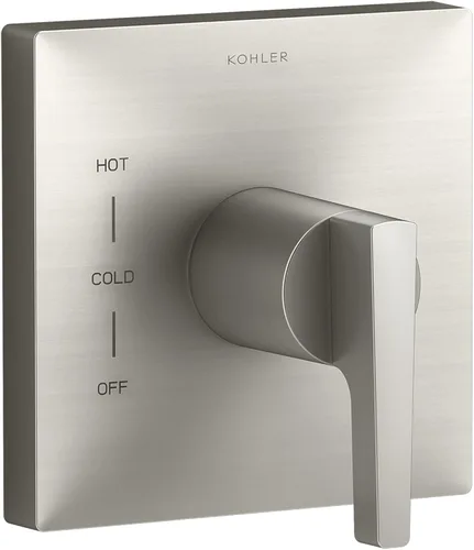 Vista 2 de KOHLER Honesty Rite-Temp - Moldura de válvula con palanca Mate negro