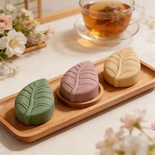 Vista 7 de Moldes de hojas de silicona, moldes de mousse en forma de hojas de 6 cavidades para chocolate, dulces, pudín, mousse, pasteles, decoración