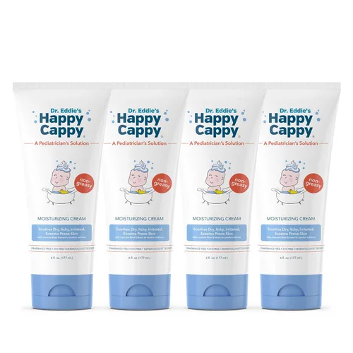 Vista 9 de Crema hidratante Happy Cappy – Crema para bebés con tendencia al eccema, loción para piel seca para bebés, niños pequeños y niños, formulada por