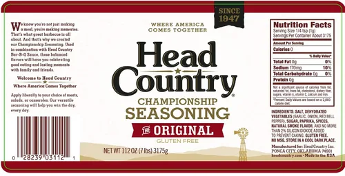 Vista 2 de Head Country Championship BBQ Seasoning, Rubs, Original Tamaño XL, jarra de 7 libras