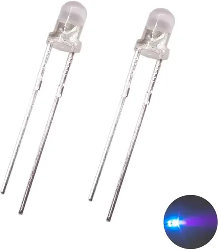 Vista 6 de F3 - Lámpara de luz LED ultra brillante de 0.118 in (0.118 in), color verde, amarillo/azul/blanco/rojo/UV, 395 nm, diodo emisor (rosa 100 ppcs)