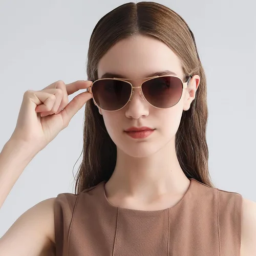 Vista 2 de CARFIA Gafas de sol polarizadas para mujer, protección UV, ultraligeras, cómodas, con marco de metal, gafas de conducción CA3210