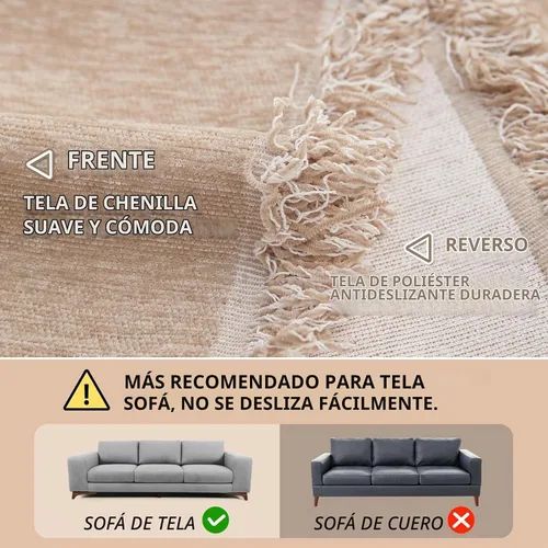Vista 4 de MEETSKY Fundas para Sofá de 3 Cojines Fundas para Muebles de Sofá Fundas para Sofá de Mascotas para Sala de Estar Fundas Lavables para Sofá Borlas