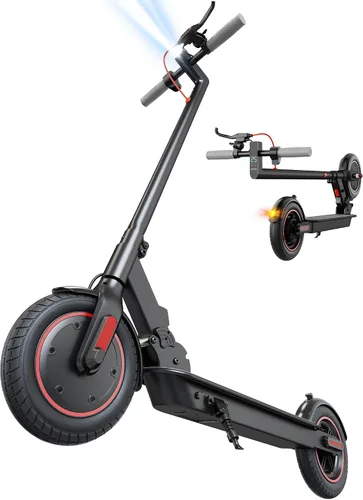 Vista 9 de Scooter eléctrico - Scooter eléctrico para adultos y adolescentes Negro - Rojo