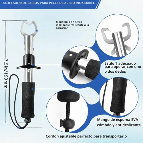 Vista 4 de XBLACK Kit de herramientas de pesca, alicates de pesca, pinza de pescado, báscula de pesca, herramientas de agarre de pescado, equipo de pesca 6