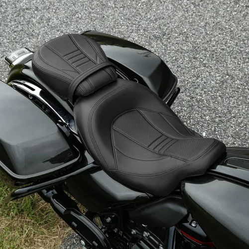 Vista 5 de TCT-MT Asiento de cuero de conductor y pasajero para Harley Street Glide Road King 2009-2019; Road Glide CVO Street Glide 2015-2019;Street Glide