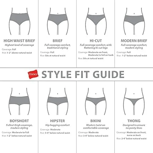 Vista 6 de Hanes Womens Stretch Panties Moisture-Wicking Cotton Underwear 10-Pack Colors May Vary