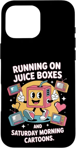 Vista 19 de Cajas de jugo y dibujos animados - Funda retro nostalgia para niños de los 90 para iPhone 16