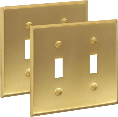 Vista 28 de Rio Salto Placa de pared de metal dorado en latón Placa de salida en blanco Cubierta para tomas de corriente no utilizadas Interruptor de pared de 1