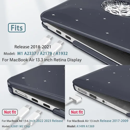 Vista 8 de Tuiklol Para MacBook Air de 13 pulgadas (versión 2021-2018) M1 A2337/A1932/A2179 con pantalla Retina Touch ID, carcasa rígida de plástico y cubierta