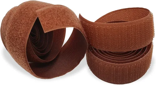 Vista 6 de Cierre de Gancho y Bucle de 1 Pulgada Beige - Cinta de Gancho y Bucle de Nylon No Adhesiva - Longitud de 1 Yarda - Para Tela, Bolsas