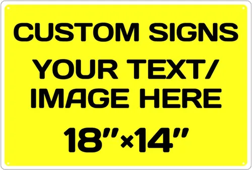 Vista 37 de Letreros metálicos personalizados de aluminio resistentes a la intemperie, texto e imagen personalizados, varios tamaños, peligro, jardín, puerta