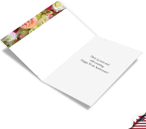 Vista 2 de NobleWorks Tarjeta de felicitación de 25 aniversario (compañero de trabajo) con sobre de 5 x 7 pulgadas para hombres, mujeres (1 tarjeta) 25 años