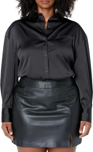 Vista 4 de The Drop Logan - Camisa de gran tamaño con hombros caídos para mujer