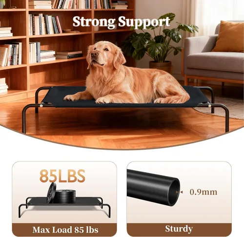Vista 4 de STARLATTA Cama elevada para perros grandes, cuna elevada lavable con pies antideslizantes, camas refrescantes impermeables con tela Oxford, uso