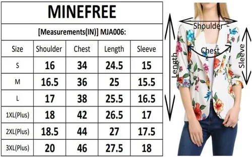 Vista 5 de Minefree Chaqueta de trabajo de oficina para mujer ligera de manga drapeada de 34 de S a 3XL