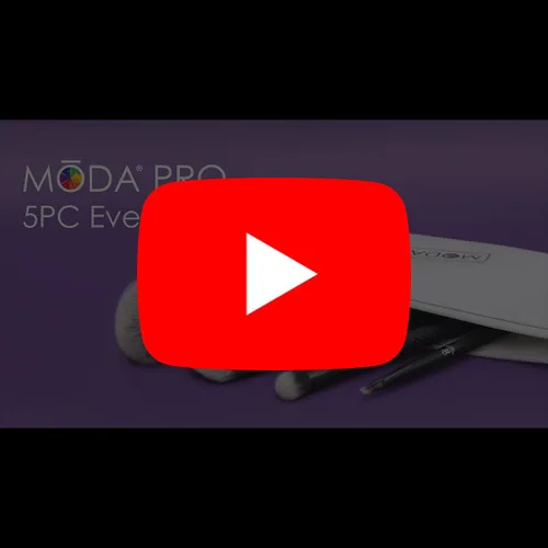 Vista 4 de MODA Pro Everday - Juego de 5 brochas de maquillaje con bolsa de viaje, estuche de viaje