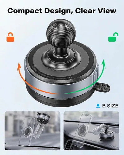 Vista 3 de 1" Ball Suction Cup Mount Base, 2-in-1 Vacuum&Adhesive for RAM Mount B