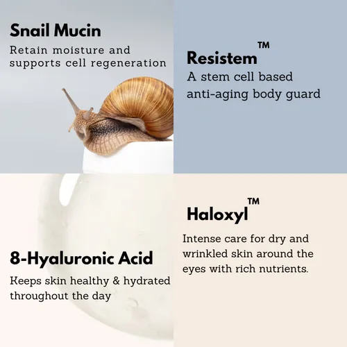 Vista 3 de Elensilia Snail Super Repair Crema facial de 1.76 onzas I 80% 100% auténtico de sederma francés Filtrado de caracol con colágeno, ceramida, 8 tipos