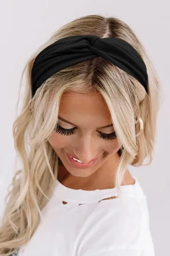 Vista 2 de Huachi Diademas neutras para mujer, diademas anchas tipo turbante para mujer, diademas bohemias suaves y elásticas para el cabello de mujer, lindos