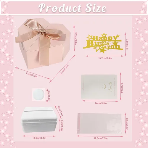 Vista 2 de Caja de dinero para regalo en efectivo, caja de regalo para dinero en efectivo, ideas rosadas, caja de regalo con tarjeta y cinta, regalo sorpresa