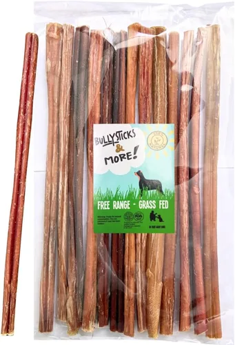 Vista 9 de BULLYSTICKS & MORE Bully Sticks de 6 pulgadas (regulares, paquete de 16 unidades), palitos para perros medianos 100% carne de res alimentada